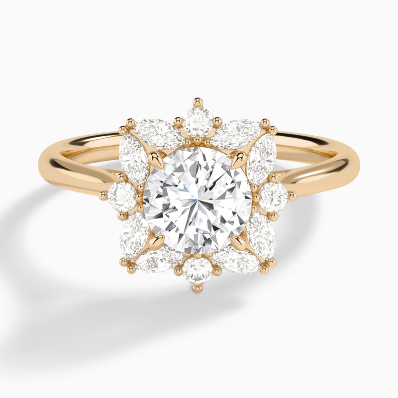 Marquise Cluster Halo Diamond Engagement Ring