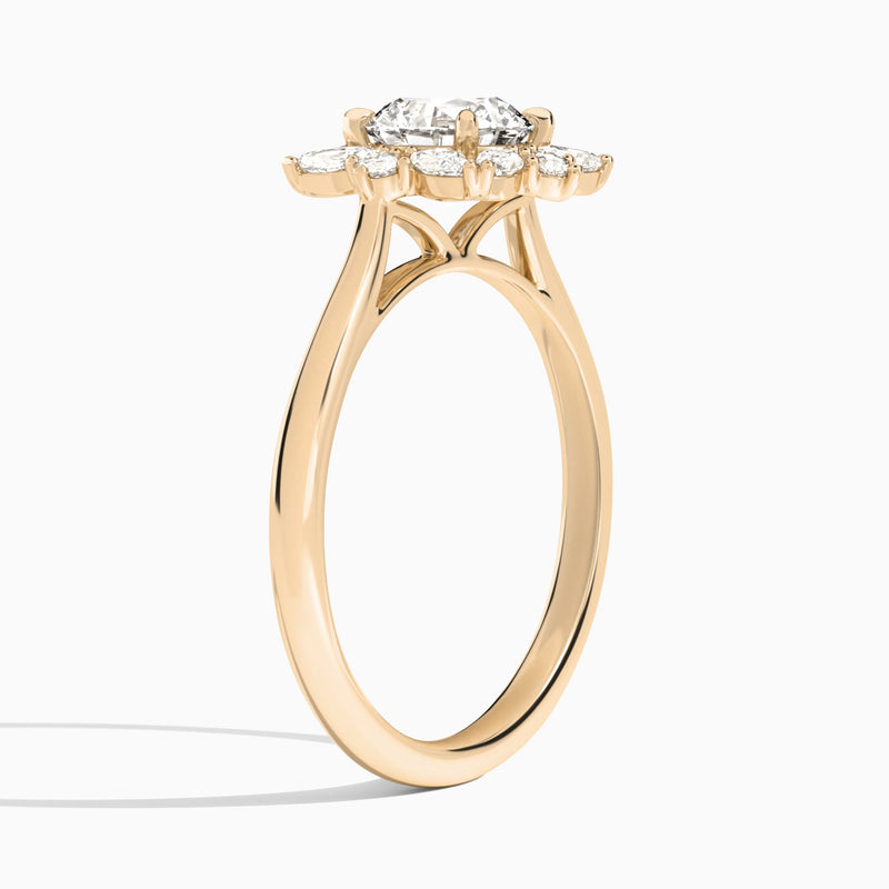 Marquise Cluster Halo Diamond Engagement Ring
