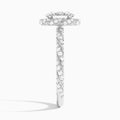 Oval Luxe Twisted Shank Halo Lab Diamond Engagement Ring In Platinum, Side View