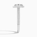 Radiant Luxe Octagon Knife Edge Halo Lab Diamond Engagement Ring In Platinum, Side View