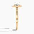 Asscher Luxe Octagon Knife Edge Halo Lab Diamond Engagement Ring In 14K Rose Gold, Side View
