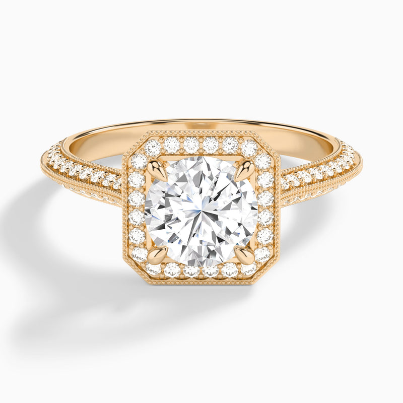 Luxe Octagon Halo Diamond Engagement Ring