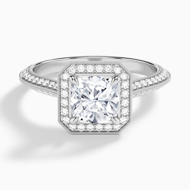 Luxe Octagon Halo Diamond Engagement Ring