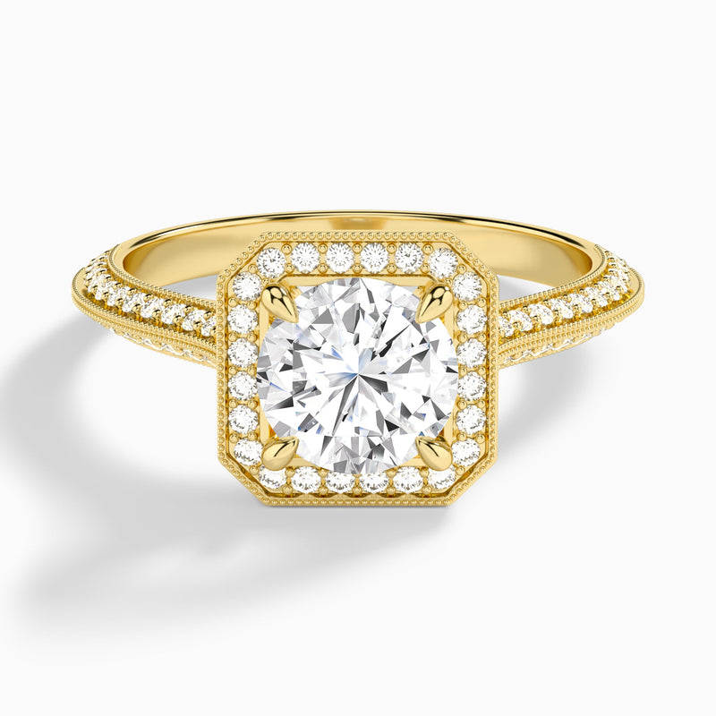 Luxe Octagon Halo Diamond Engagement Ring