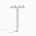 Marquise Halo Cabled Lab Grown Diamond Engagement Ring In Platinum, Side View