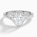 Heart Luxe Halo And Twisted Shank Lab Diamond Engagement Ring In 18K White Gold - Lucenjuri