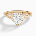 Heart Halo Twisted Shank Lab Diamond Engagement Ring In 14K Rose Gold - Lucenjuri