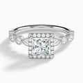 Princess Honoria Halo Lab Grown Diamond Engagement Ring In Platinum - Lucenjuri