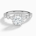 Cushion Honoria Halo Lab Grown Diamond Engagement Ring In 14K White Gold - Lucenjuri