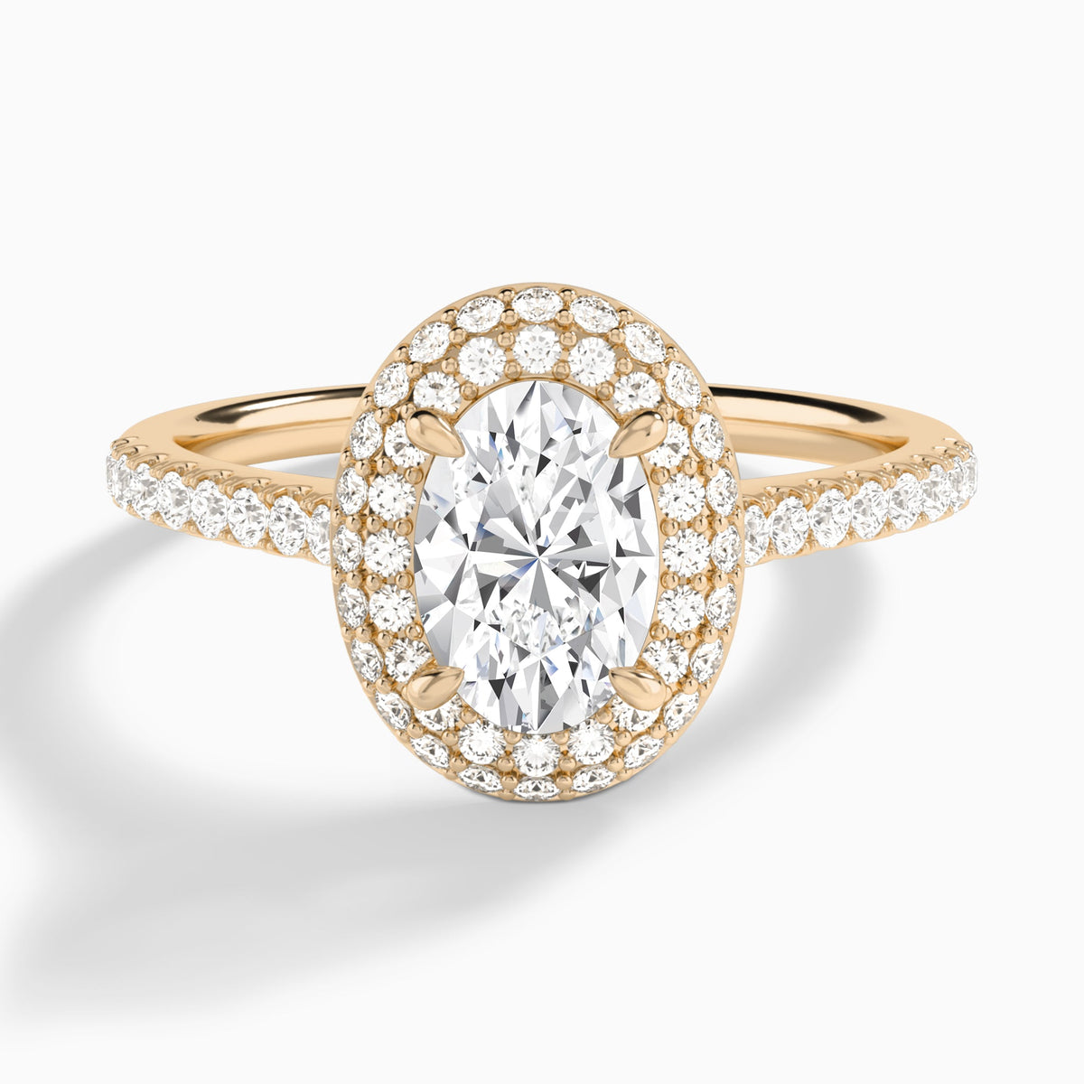 Oval Evermore Lab Grown Diamond Engagement Ring In 14K Rose Gold - Lucenjuri
