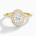 Oval Evermore Lab Grown Diamond Engagement Ring In 14K Yellow Gold - Lucenjuri