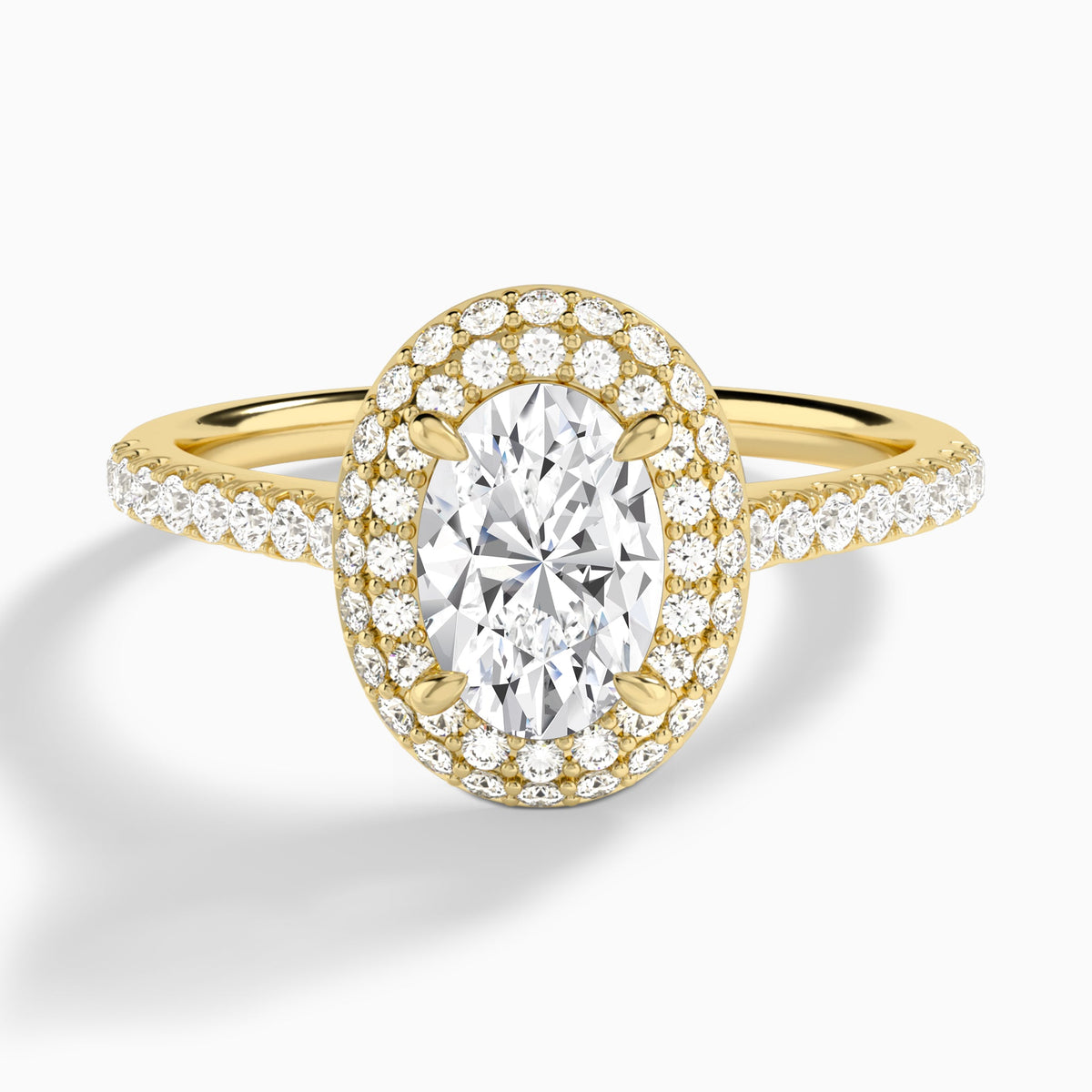 Oval Evermore Lab Grown Diamond Engagement Ring In 14K Yellow Gold - Lucenjuri