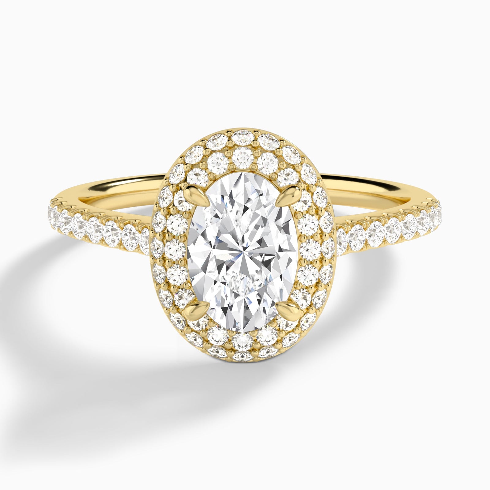 Oval Evermore Lab Grown Diamond Engagement Ring In 14K Yellow Gold - Lucenjuri