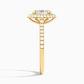 Oval Evermore Lab Grown Diamond Engagement Ring In 14K Yellow Gold, Side View
