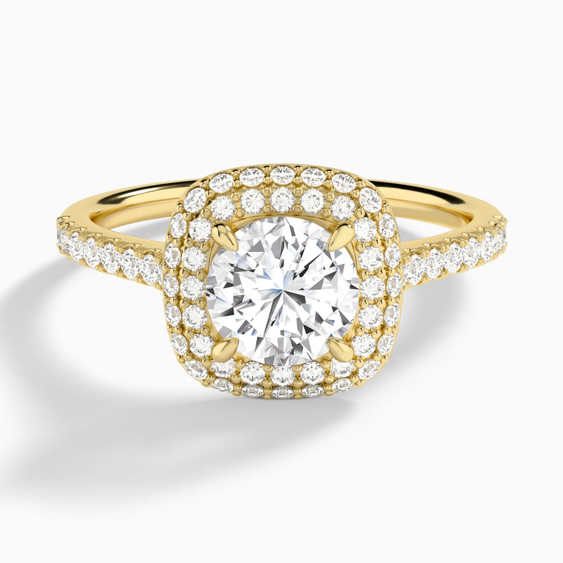 Round Evermore Lab Grown Diamond Engagement Ring In 14K Yellow Gold - Lucenjuri