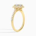 Round Evermore Lab Grown Diamond Engagement Ring In 18K Yellow Gold, Angle View