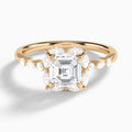 Asscher Seraphina Halo Lab Grown Diamond Engagement Ring In 14K Rose Gold - Lucenjuri