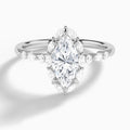 Marquise Seraphina Halo Lab Diamond Engagement Ring In 18K White Gold - Lucenjuri