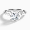 Princess Seraphina Halo Lab Diamond Engagement Ring In 18K White Gold - Lucenjuri