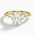 Cushion Seraphina Halo Lab Diamond Engagement Ring In 18K Yellow Gold - Lucenjuri