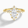 Marquise Seraphina Halo Lab Diamond Engagement Ring In 18K Yellow Gold - Lucenjuri