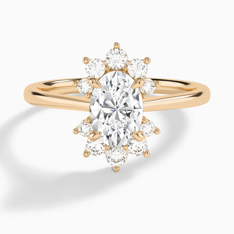 Oval Winifred Lab Grown Diamond Engagement Ring In 14K Rose Gold - Lucenjuri