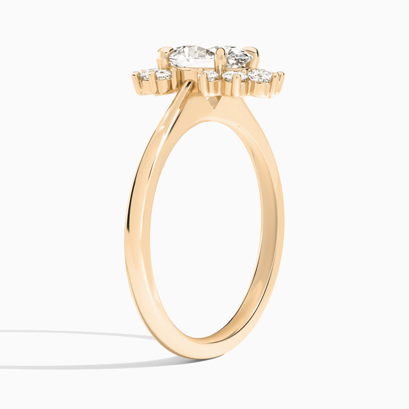 Oval Winifred Lab Grown Diamond Engagement Ring In 14K Rose Gold, Angle View