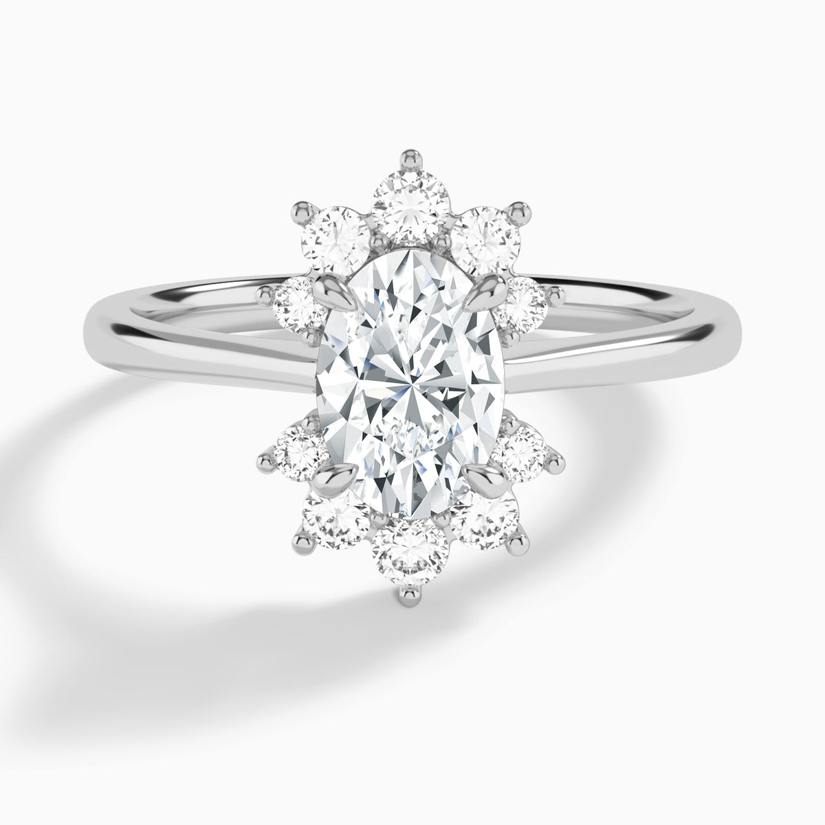 Oval Winifred Lab Grown Diamond Engagement Ring In 18K White Gold - Lucenjuri