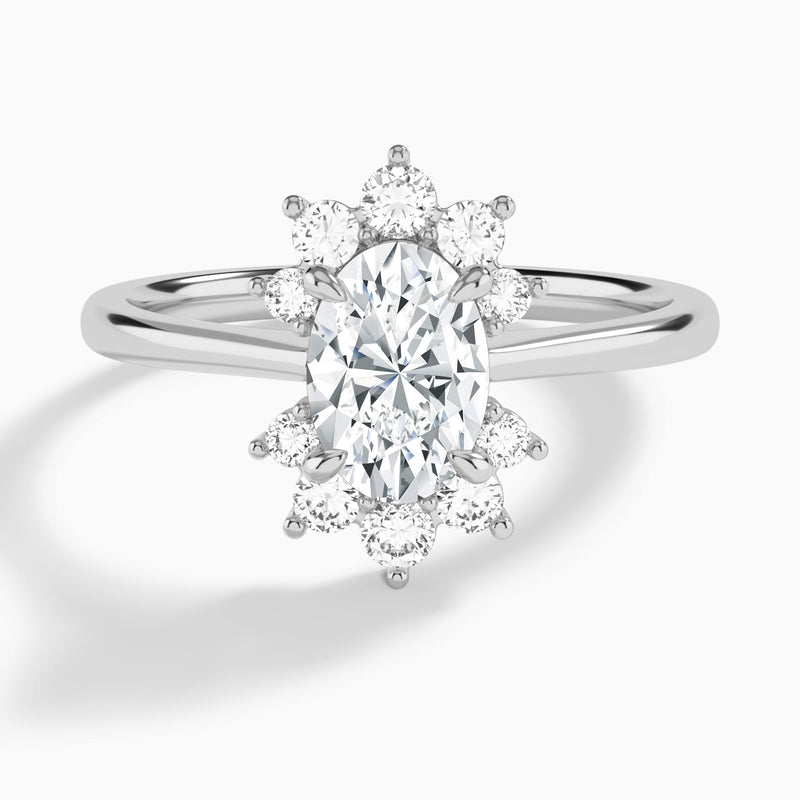 Oval Winifred Lab Grown Diamond Engagement Ring In 14K White Gold - Lucenjuri