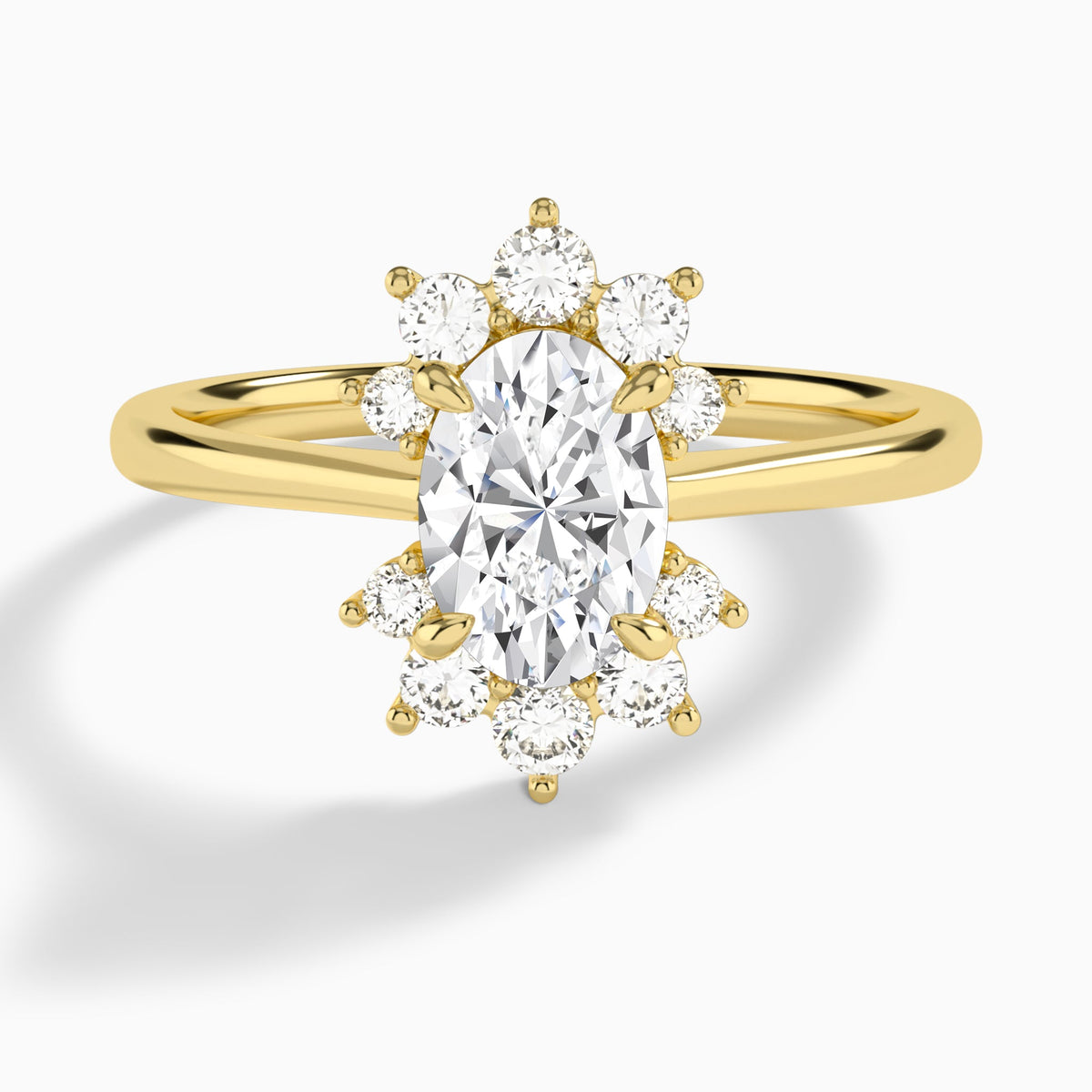 Oval Winifred Lab Grown Diamond Engagement Ring In 18K Yellow Gold - Lucenjuri