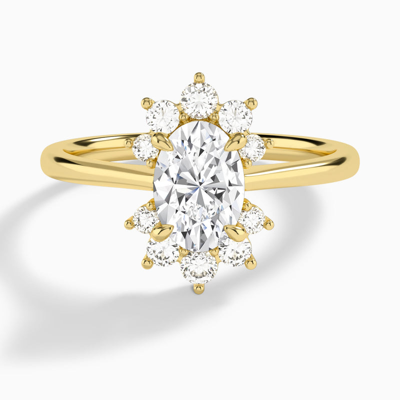 Oval Winifred Lab Grown Diamond Engagement Ring In 14K Yellow Gold - Lucenjuri