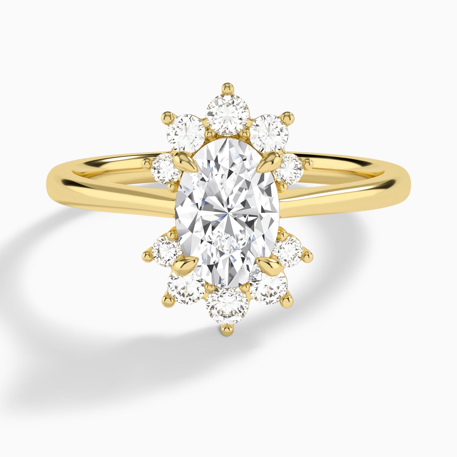 Oval Winifred Lab Grown Diamond Engagement Ring In 14K Yellow Gold - Lucenjuri