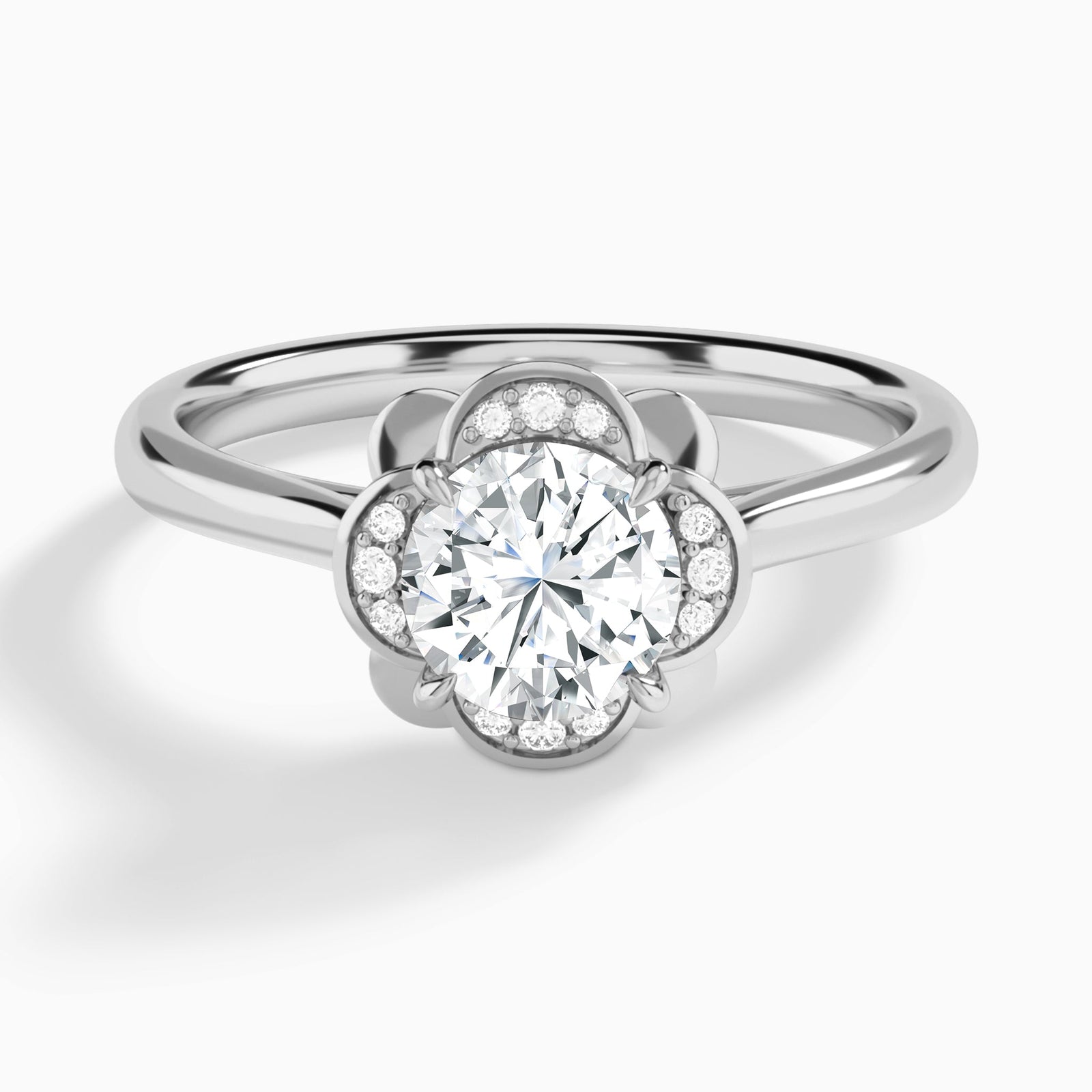 Round Rosalind Lab Grown Diamond Engagement Ring In Platinum - Lucenjuri