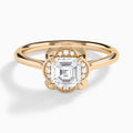 Asscher Rosalind Lab Grown Diamond Engagement Ring In 14K Rose Gold - Lucenjuri