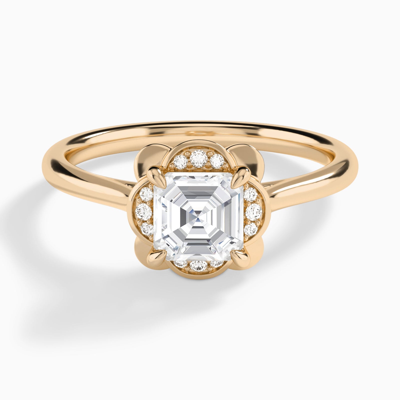 Asscher Rosalind Lab Grown Diamond Engagement Ring In 14K Rose Gold - Lucenjuri
