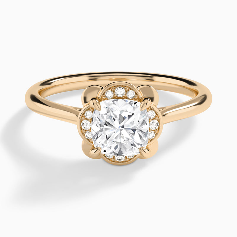 Cushion Rosalind Lab Grown Diamond Engagement Ring In 14K Rose Gold - Lucenjuri