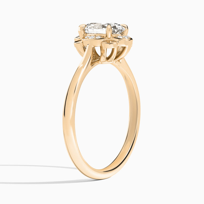 Oval Rosalind Lab Grown Diamond Engagement Ring In 14K Rose Gold, Angle View