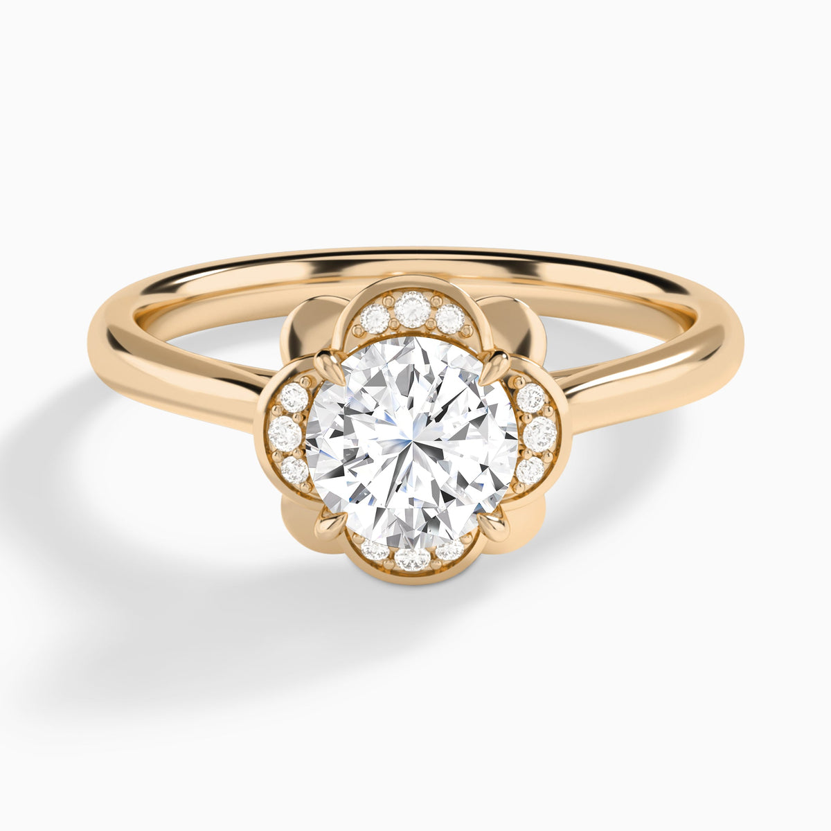 Round Rosalind Lab Grown Diamond Engagement Ring In 14K Rose Gold - Lucenjuri