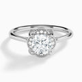 Cushion Rosalind Lab Grown Diamond Engagement Ring In 14K White Gold - Lucenjuri
