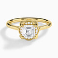 Asscher Rosalind Lab Grown Diamond Engagement Ring In 14K Yellow Gold - Lucenjuri
