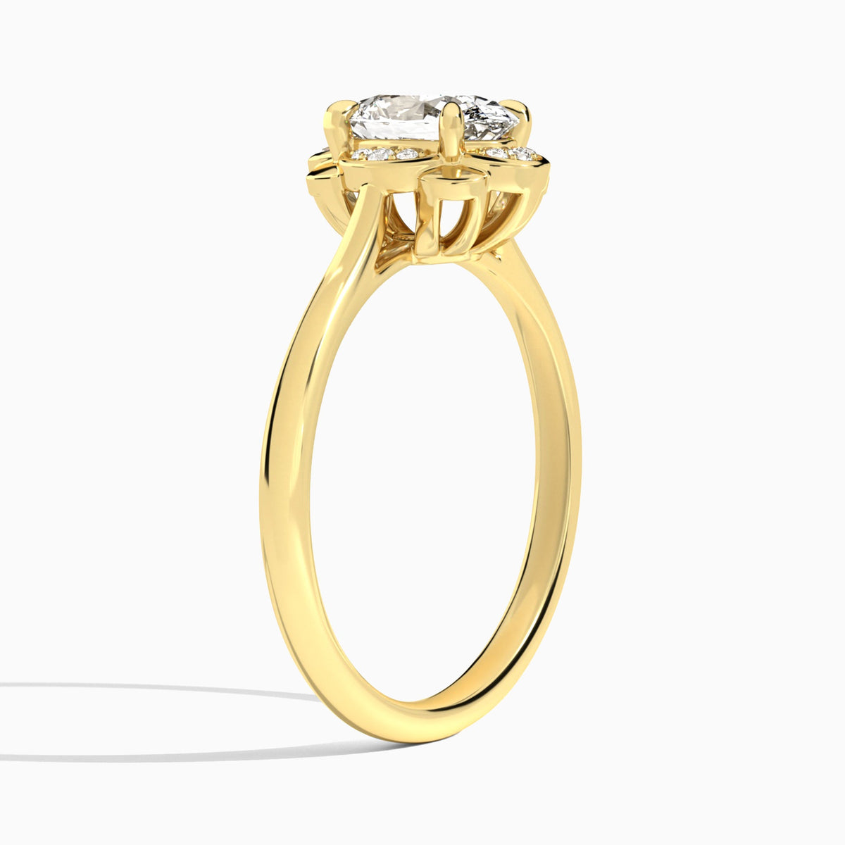 Oval Rosalind Lab Grown Diamond Engagement Ring In 18K Yellow Gold, Angle View