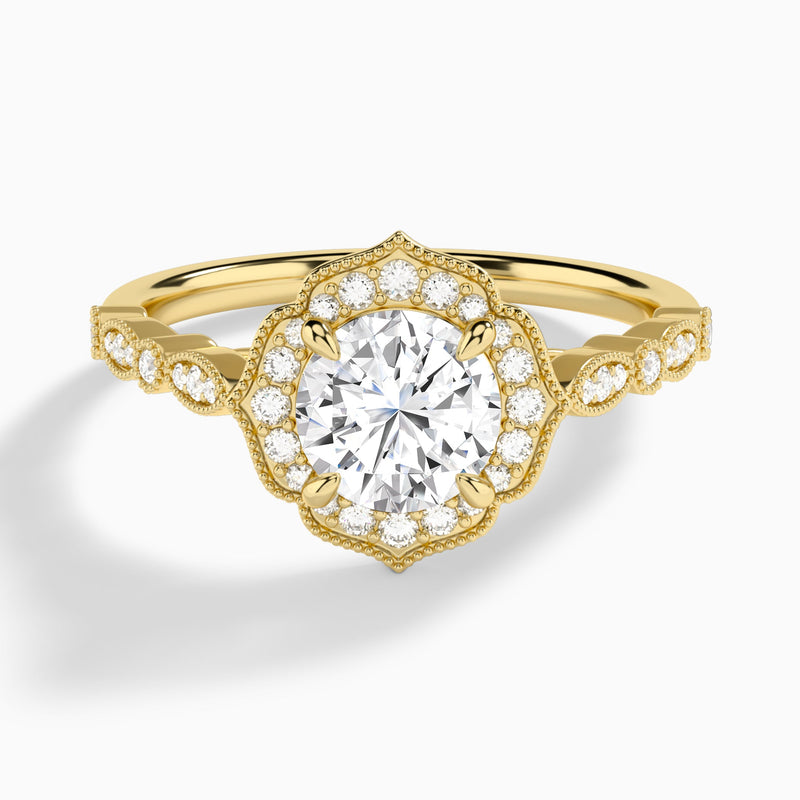 Anastasia Vintage Halo Diamond Engagement Ring