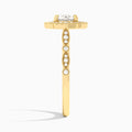 Round Anastasia Vintage Halo Lab Diamond Engagement Ring In 18K Yellow Gold, Side View
