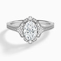 Oval Arabella Halo Lab Grown Diamond Engagement Ring In Platinum - Lucenjuri