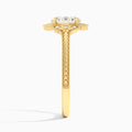 Oval Arabella Halo Lab Diamond Engagement Ring In 18K Yellow Gold, Side View