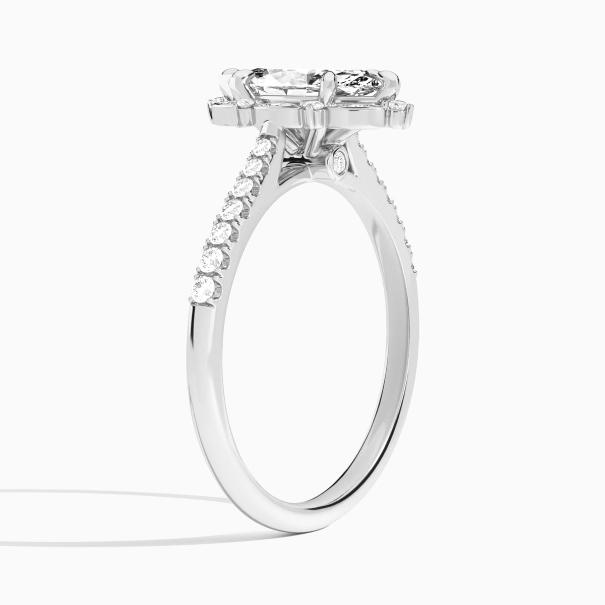 Marquise Luxe Eugenia Lab Grown Diamond Engagement Ring In Platinum, Angle View