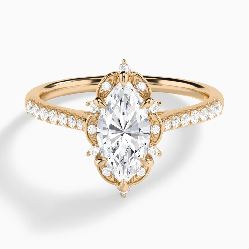 Marquise Luxe Eugenia Lab Grown Diamond Engagement Ring In 14K Rose Gold - Lucenjuri