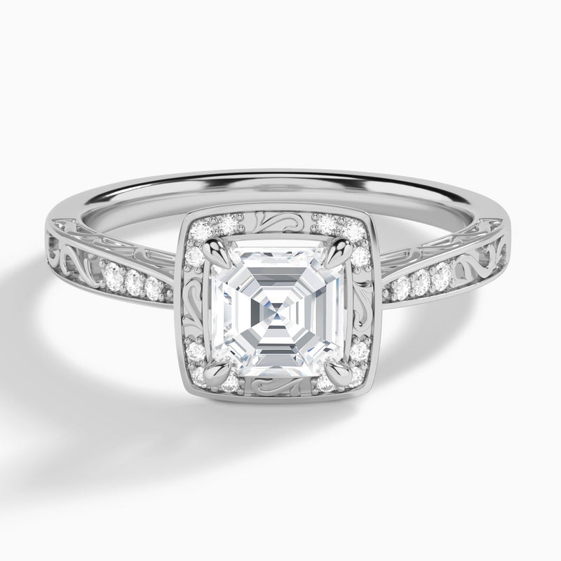 Lavinia Vintage Halo Diamond Engagement Ring