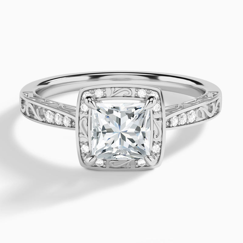 Lavinia Vintage Halo Diamond Engagement Ring