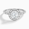 Round Mirabelle Antique Halo Lab Diamond Engagement Ring In 18K White Gold - Lucenjuri